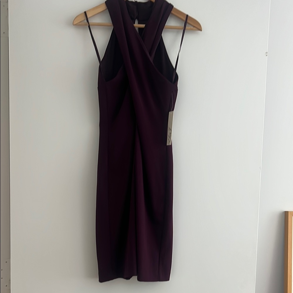 Elegant Purple Halter Neck Dress